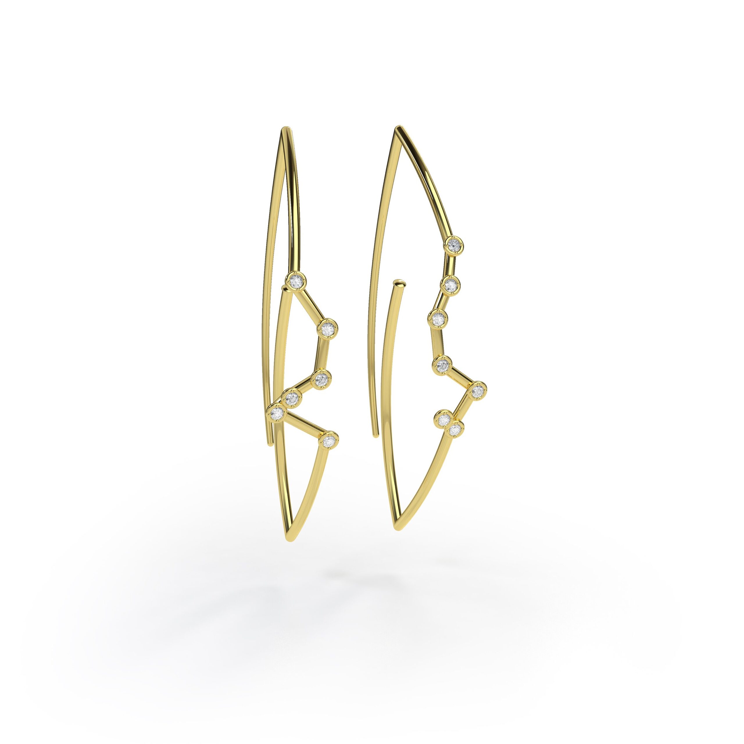 Virgo Constellation Earring Gold